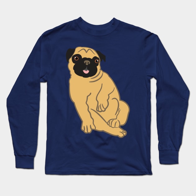 Adorable Fawn Pug Long Sleeve T-Shirt by evisionarts